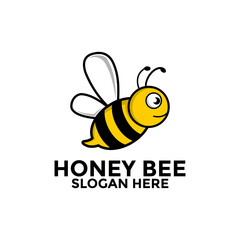 Bee animals logo vector, Honey Bee logo design, Honey Comb logo design template
