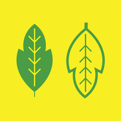Leaf flat design vector, leaf retro style design 