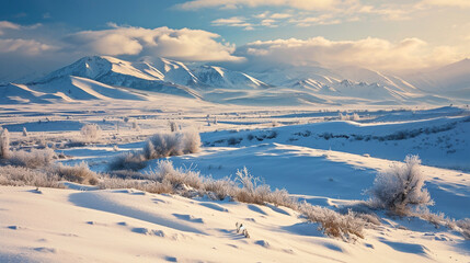 winter landscape with snow
