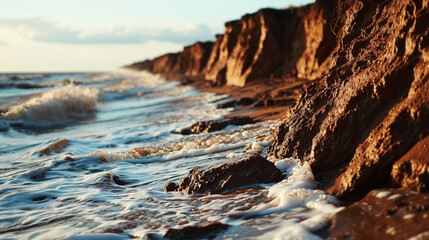 Obraz premium rocky beach in the morning