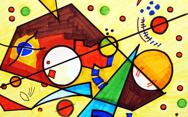 Art Drawing Abstract copic marker geometric shape	