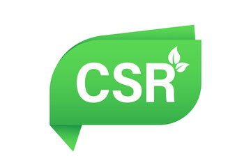 CSR Banner Web Icon for Business and Organization. Corporate Social Responsibility label. Vector illustration