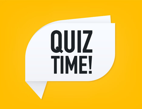 Speech sign text Quiz time icon concept. Quiz time label with question mark. Quiz emblem for business, marketing and advertising. Vector illustration