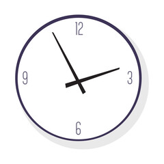 Minimal White Round Analog Wall Clock Illustration