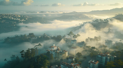 Obraz na płótnie Canvas Dalat city of fog