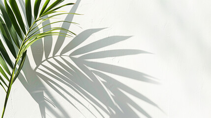 Fototapeta na wymiar Abstract shadow of a palm leaf on a wall