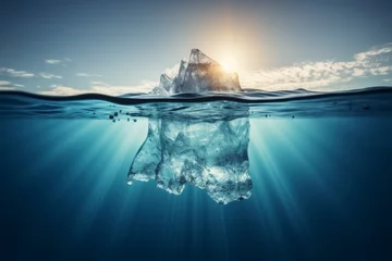 Zelfklevend Fotobehang Global warming crisis. melting glaciers, iceberg in ocean, hidden danger, climate change © sorin