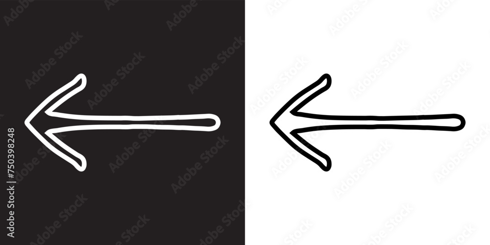 Aufkleber left arrow icon vector. previous icon sign symbol in trendy flat style. move backward vector icon il