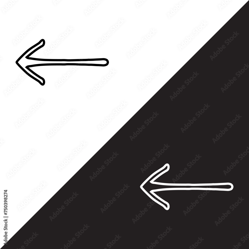 Poster left arrow icon vector. previous icon sign symbol in trendy flat style. move backward vector icon il