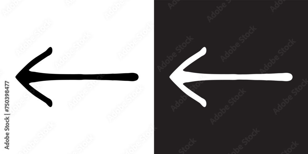 Poster left arrow icon vector. previous icon sign symbol in trendy flat style. move backward vector icon il