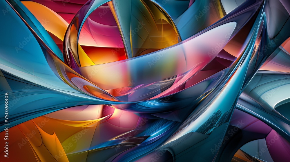 Poster digital harmony symphony: a digital masterpiece orchestrating a symphony of harmonious colors and ge