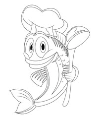 Fish Cartoon Coloring Page