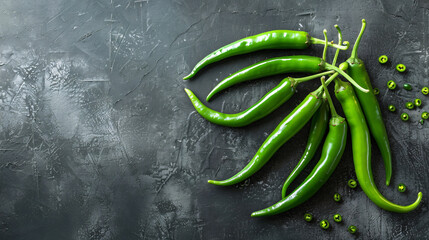 Green chili peppers - obrazy, fototapety, plakaty