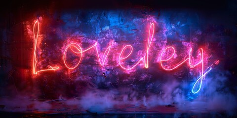 Isolated in white background,love lettering, red pink neon, glowing single line art, light drawing