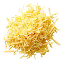 Shredded Cheese Perfection Isolated On white Background