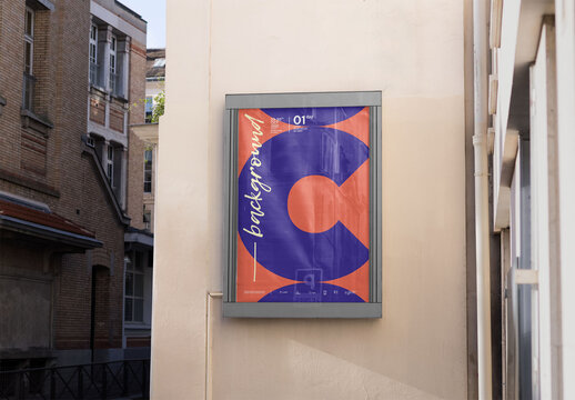 Mockup of customizable sign on building
