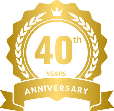Golden 40th years Anniversary premium badge design