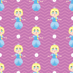 Cute princess seamless pattern