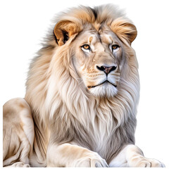 Fototapeta premium White Lion isolated on Transparent Background