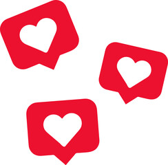 Social media icon reactions, love reactions