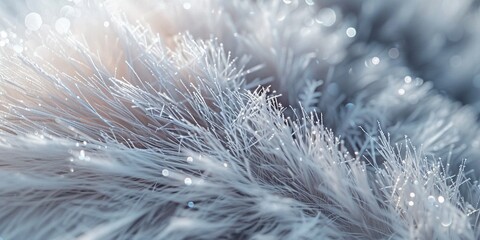 Macro shot of the bears fur frost particles glistening a blend of strength and fragility