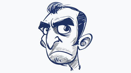 Cartoon doodle man face