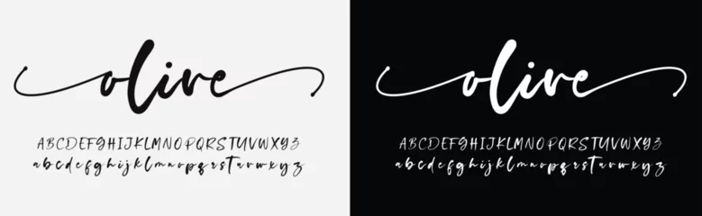 Fotobehang Best Alphabet Birdsong Amazing Script Signature Logotype Font lettering handwritten © dewan