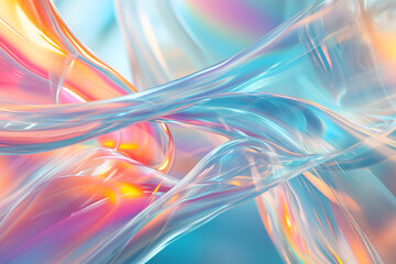 Colorful bright dreamy glass waves background and wallpaper. Neural network generated in January 2024. Not based on any actual scene or pattern.