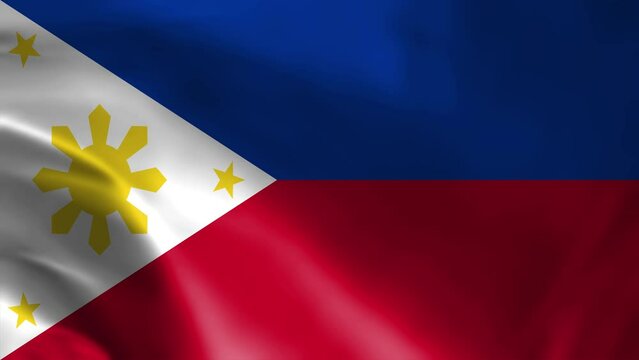 The Philippines waving flag seamless loop animation. The National flag of Philippines is 3D waving. philippines flag 4k High Resolution.