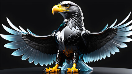 eagle on black background