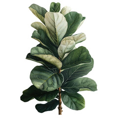 Fiddle leaf fig tree isolated on transparent background