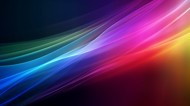  Creative black background with rainbow flare overlay. Colorful streaks of light, vibrant colors on background