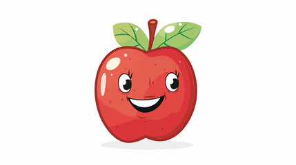 Funny Cartoon Apple on the White Background