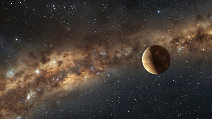 Planet Venus in front of the Milky Way galaxy