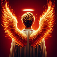 Angel with Fire Wings