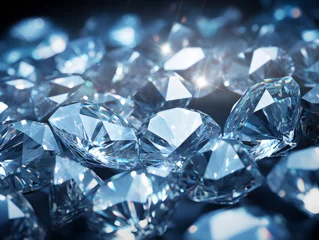 Foto op Plexiglas Abstract shiny diamond gemstones on dark background  © TatjanaMeininger