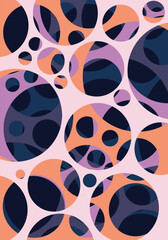 Paper cut out background, circles in vibrant colors Pro Vector
