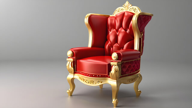 king chair illustration epic royal background. antique chair in the interior