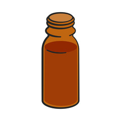 Amber glass bottle full in vector illustration - 750412681