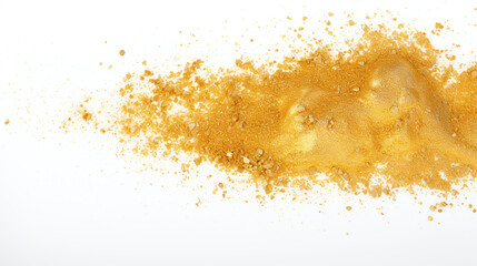 Gold dust over a white background.