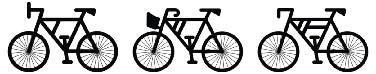 Bicycle style icon, cycle symbol, racing bicycle simple black style, vector illustration.