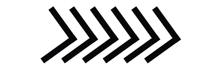 Arrow chevron symbol. Black arrows symbols set. Blend effect. Swipe sign. Vector isolated on white. - obrazy, fototapety, plakaty