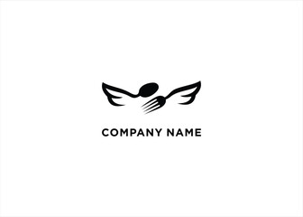 Fototapeta premium Fork Spoon Logo Wing Stock Vector