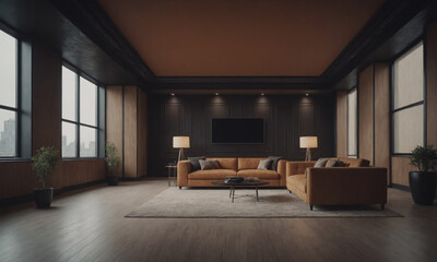 Fototapeta premium Eclectic architecture luxurious interior space