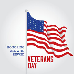 Veteran day vector illustration. Veteran day themes design concept with flat style vector illustration. Suitable for greeting card, poster and banner. Suitable for your design asset.