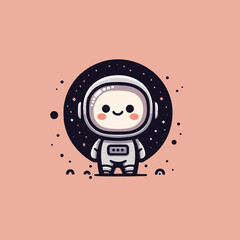 cute cartoon child astronout vector illustration