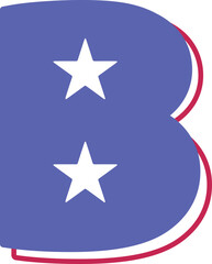partriotic usa alphabet b outline