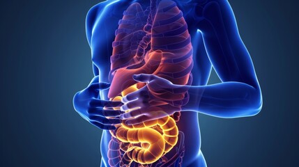Gastroparesis means paralysis of the stomach. A functional disorder affecting your stomach nerves and muscles. It makes your stomach muscle contractions weaker and slower - obrazy, fototapety, plakaty