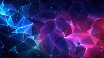 3D polygon texture with glow, neon lines, glitter effect, and vibrant colors.
