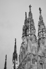 The Duomo di Milano Cathedral (Milan Cathedral). Iconic Historical Landmarks of Milan, Italy. 
